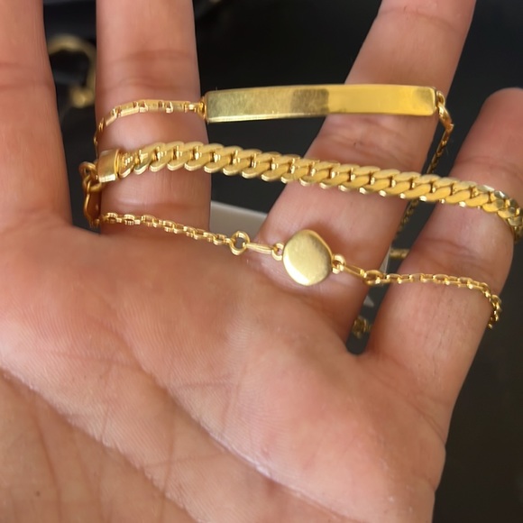 Set of 3 Madewell gold bracelets never worn with tags - Picture 2 of 4